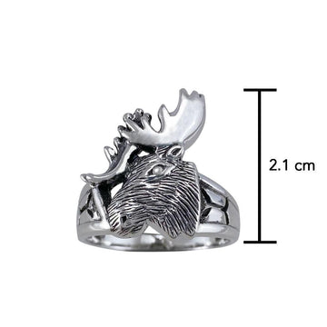 Moose Head Silver Ring TR1434 - Jewelry